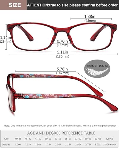 EYEURL Purple Red Ladies Reading Glasses - 1.5 Women Readers Retro Blue Light Blocking Computer UV Protection Reading Glasses - Image 3