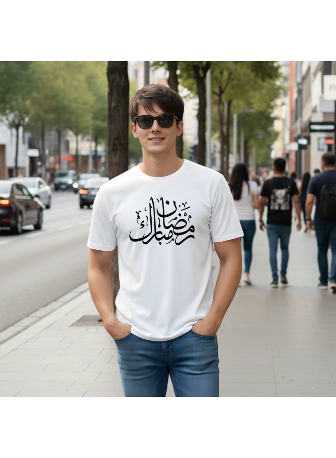 برينت شوب فور مي تصميم تي شيرت رجالي قطن بياقة دائرية مطبوع عليه رمضان 3 - Image 3