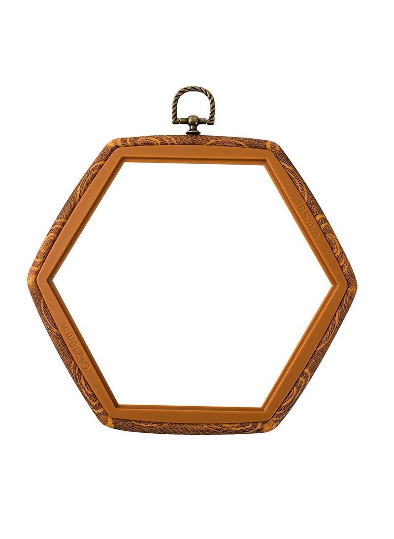 1 x 5 pcs 21cm Wooden Embroidery Hoop for Cross Stitch Sewing 18.5*21cm (new hexagonal shape) 