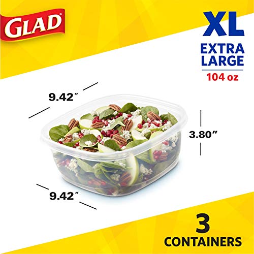Glad Food Storage Containers Family Sized Container 104 Ounces 3 Containers - Image 3