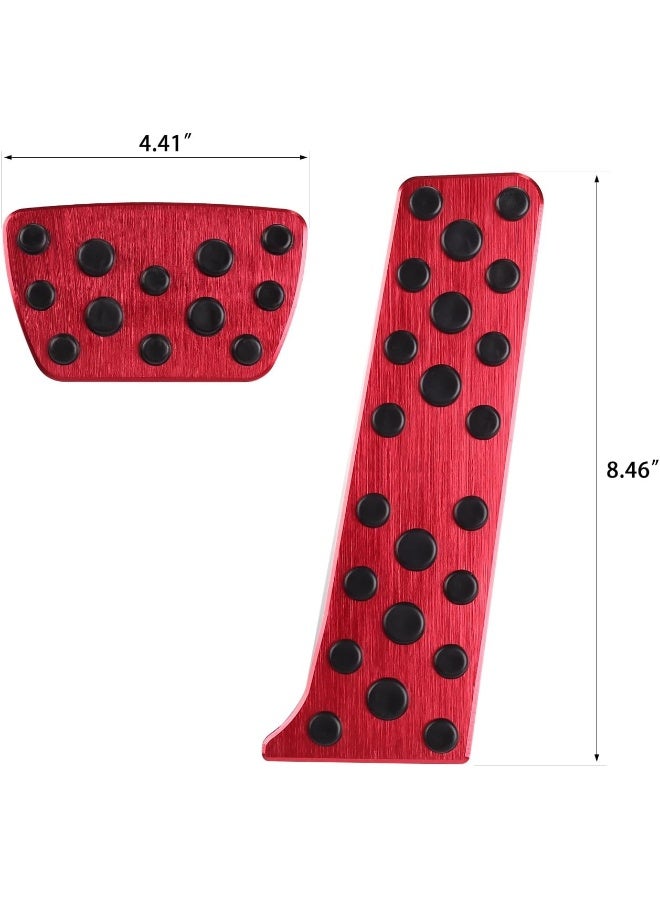 CKE Aluminium Alloy Car Auto Foot Pedal Covers Brake and Gas Pedal Pads -Red - Image 2
