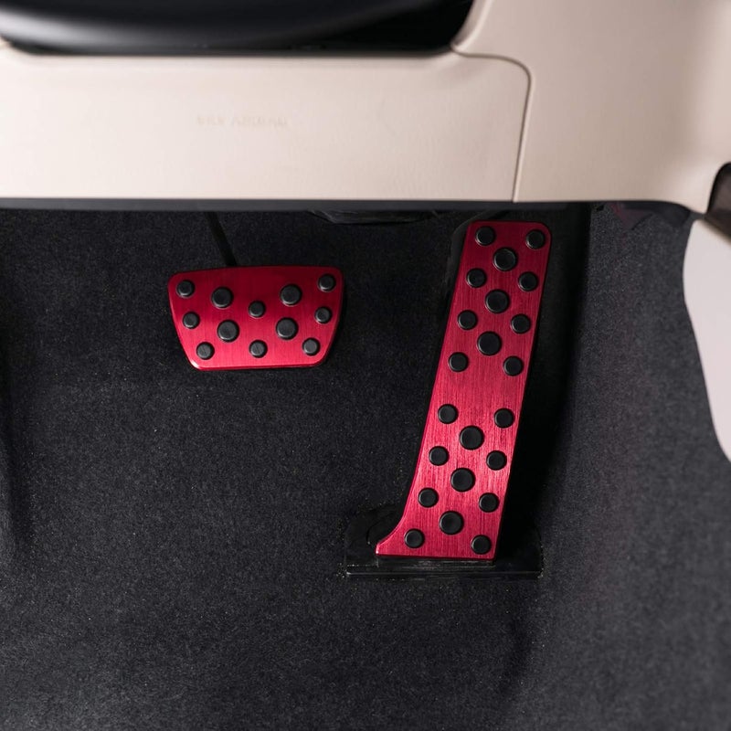CKE Aluminium Alloy Car Auto Foot Pedal Covers Brake and Gas Pedal Pads -Red - Image 5