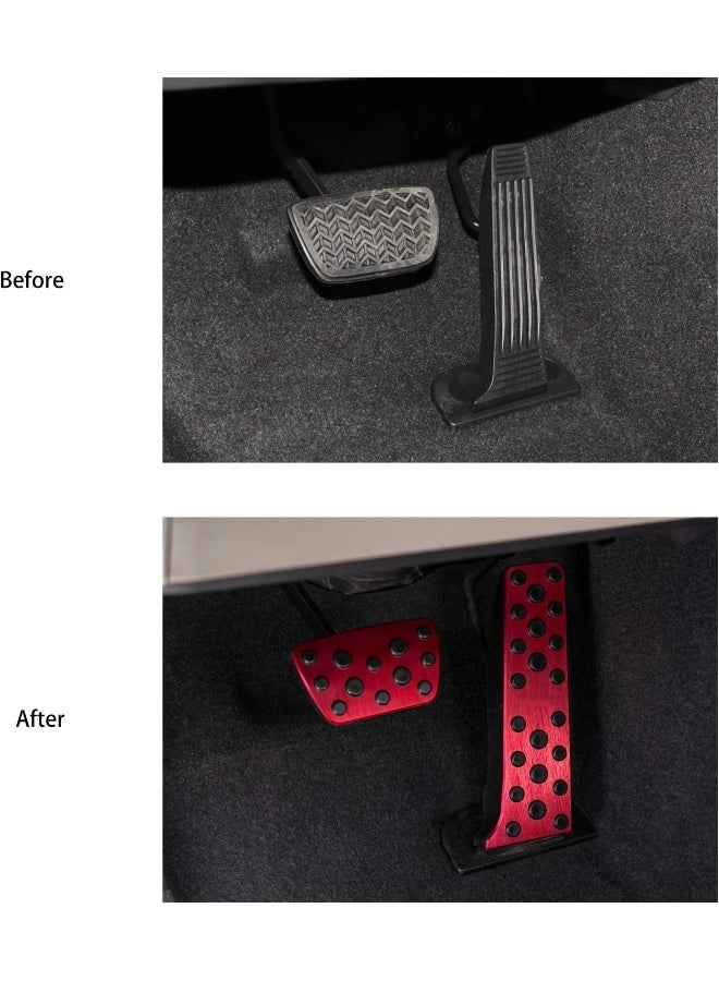CKE Aluminium Alloy Car Auto Foot Pedal Covers Brake and Gas Pedal Pads -Red - Image 3