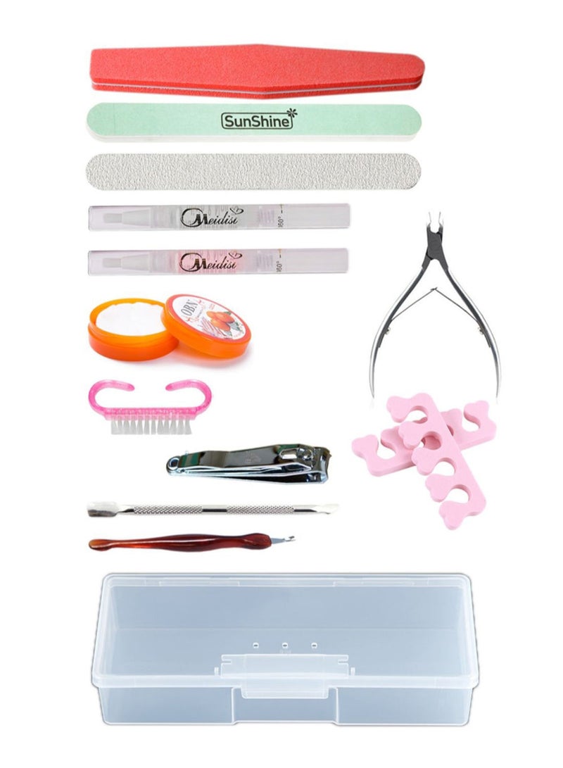 NIBEMINENT 13-Piece Manicure Tool Set With Box Multicolour - Image 1