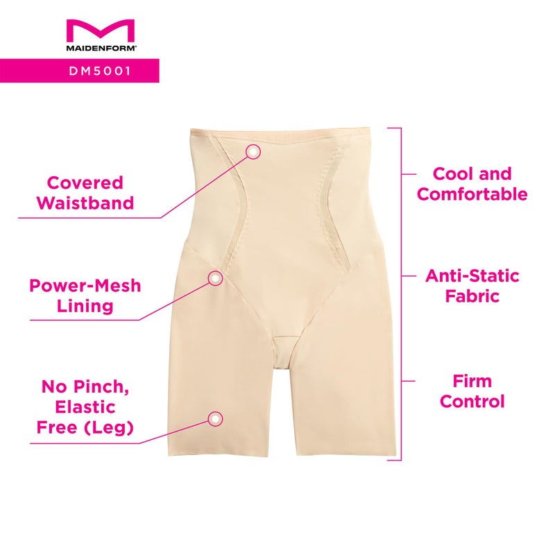Maidenform Women's High-Waist Thigh Slimmer Shapewear, Cool Comfort Slimming Shapewear - Image 2