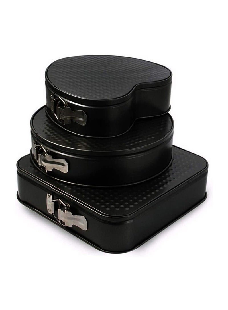 NIBEMINENT 3 Deep Baking Pans Set, Non-Stick Quick-Release Cake Tin with Loose Base, Bakeware Bread Pans, Springform Cheesecake Pan, Bake Tray Size Heat-Resistance upto 230℃/445℉, Microwave Oven Safe - Image 1