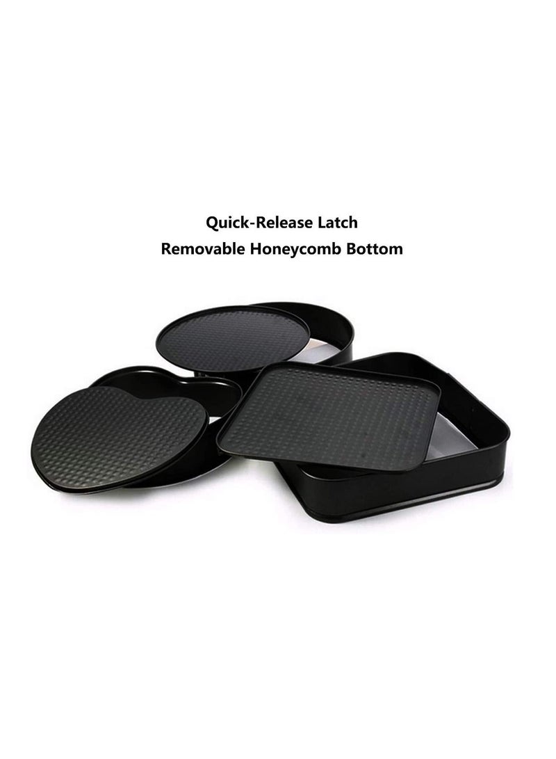 NIBEMINENT 3 Deep Baking Pans Set, Non-Stick Quick-Release Cake Tin with Loose Base, Bakeware Bread Pans, Springform Cheesecake Pan, Bake Tray Size Heat-Resistance upto 230℃/445℉, Microwave Oven Safe - Image 2