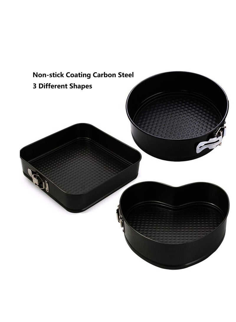 NIBEMINENT 3 Deep Baking Pans Set, Non-Stick Quick-Release Cake Tin with Loose Base, Bakeware Bread Pans, Springform Cheesecake Pan, Bake Tray Size Heat-Resistance upto 230℃/445℉, Microwave Oven Safe - Image 3