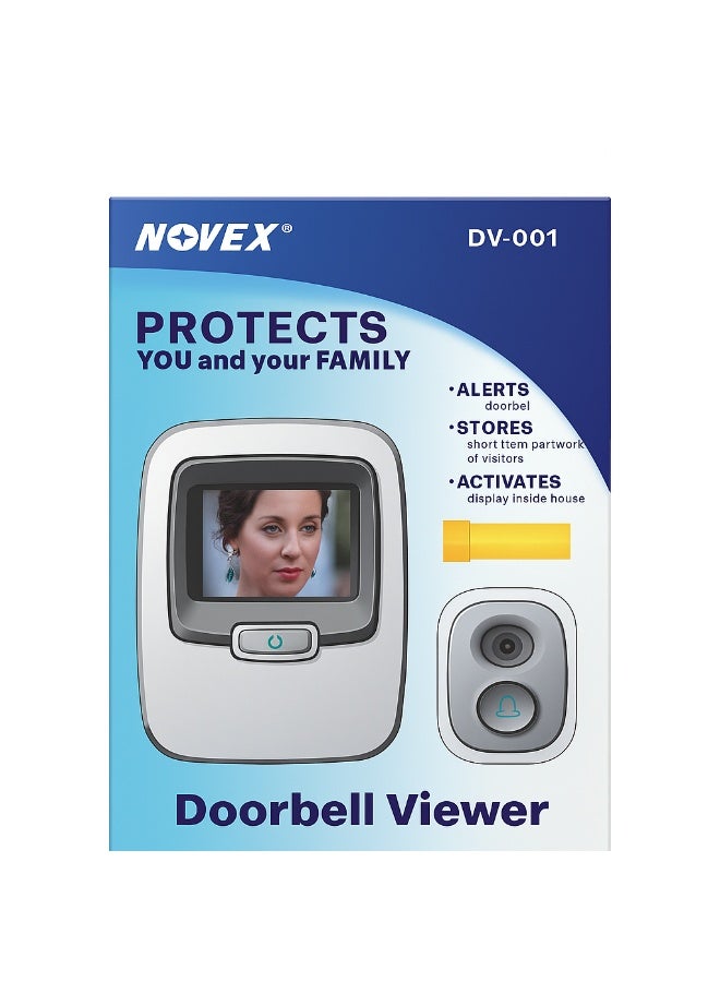 NOVEX جرس باب ذكي - كاميرا باب رقمية آمنة مع شاشة داخلية - Image 1
