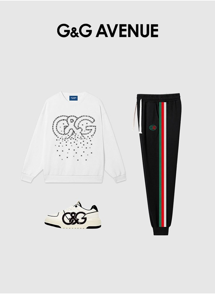 G&G AVENUE - Spring and Autumn men's round neck sportswear loose casual style soft long sleeved top fashionable and comfortable base top - Image 1