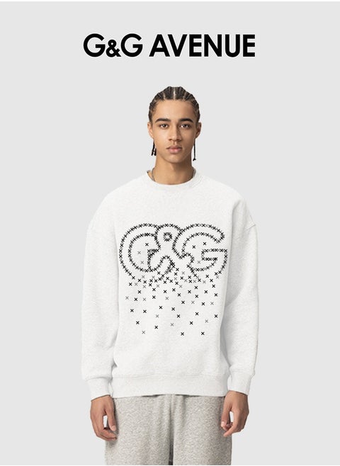 Spring and Autumn men's round neck sportswear loose casual style soft long sleeved top fashionable and comfortable base top