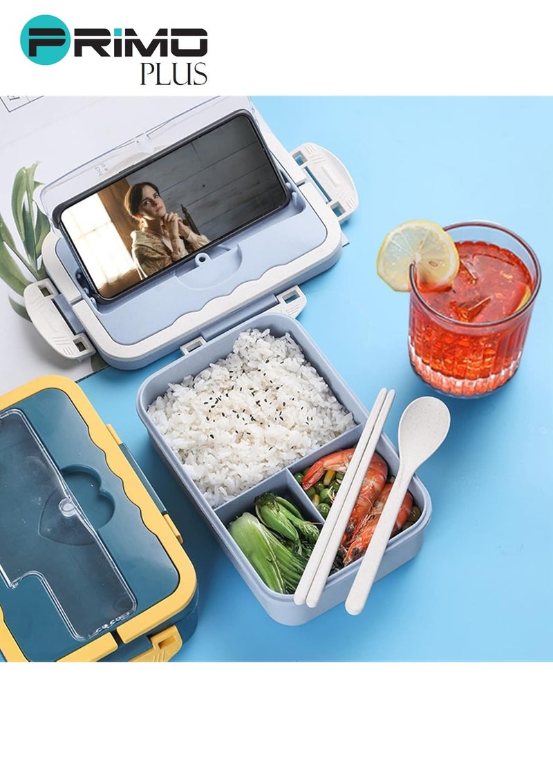 PRIMO PLUS - Plastic Lunch Box With Spoon And Chopsticks - Image 1
