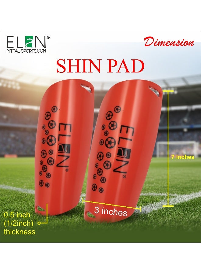 Elan Football Shin Guards For Boys & Kids - High-Impact Protective Red Shin Pads, Lightweight Ergonomic Soccer Gear For Training & Matches, Durable Leg Protectors (Ages 5-12 Years - Image 4