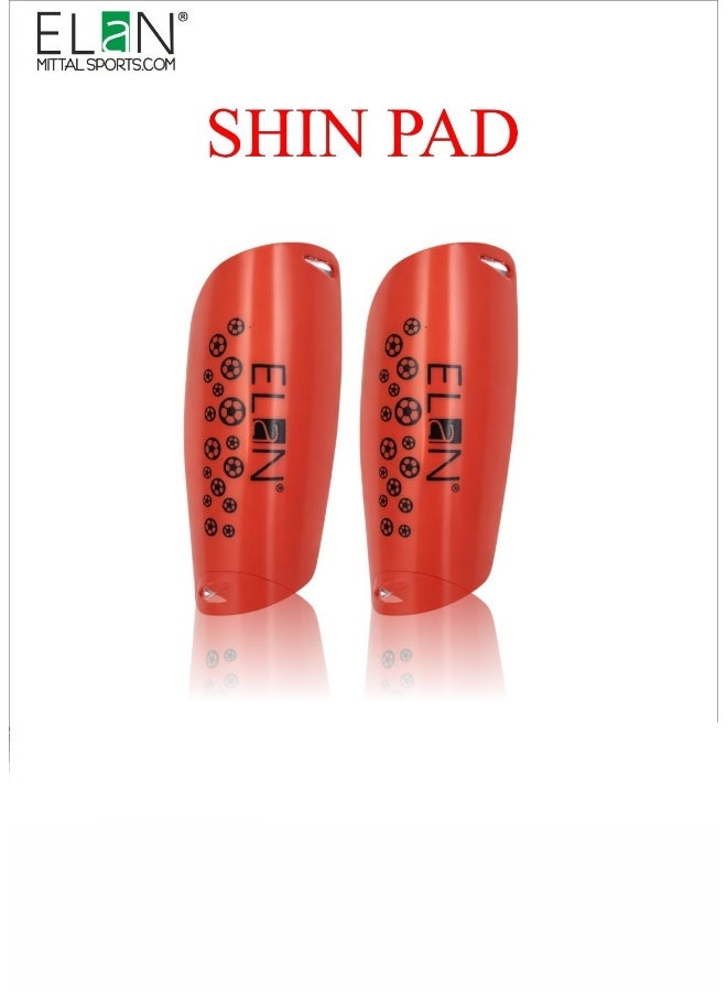 Elan Football Shin Guards For Boys & Kids - High-Impact Protective Red Shin Pads, Lightweight Ergonomic Soccer Gear For Training & Matches, Durable Leg Protectors (Ages 5-12 Years - Image 1