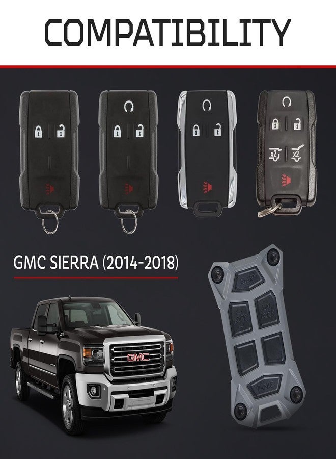 AJT DESIGN Replacement Key Fob Case Compatible with 2014-2018 Chevrolet Silverado, GMC Sierra | 2013+ Chevy Colorado, GMC Canyon | 2012+ Suburban, Tahoe, Yukon | GMC / Chevy Key Fob Shell - Gray - Image 2
