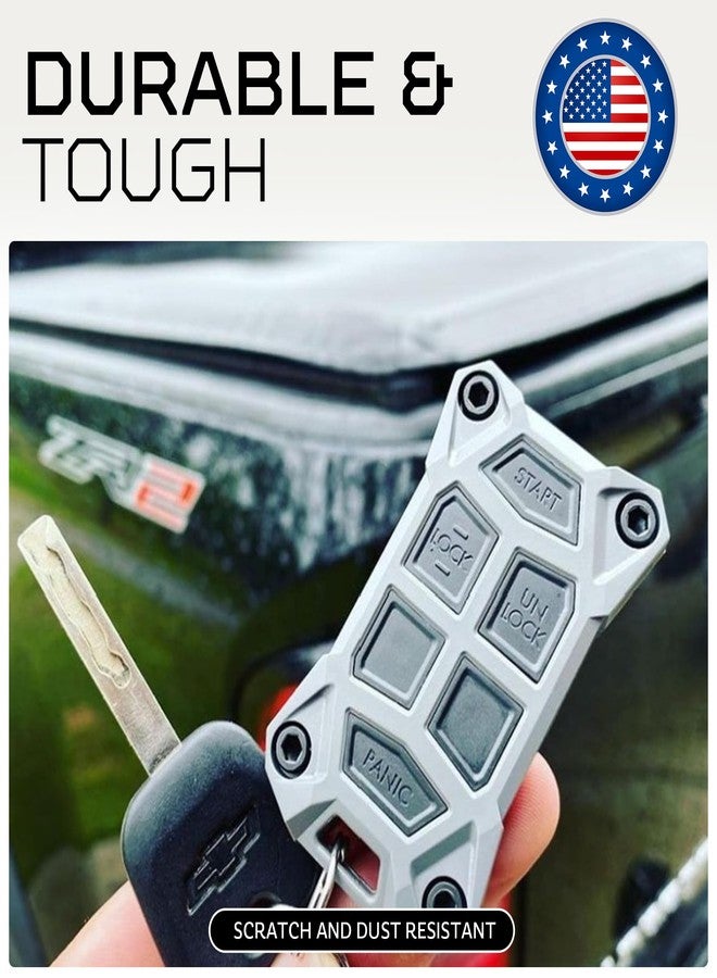 AJT DESIGN Replacement Key Fob Case Compatible with 2014-2018 Chevrolet Silverado, GMC Sierra | 2013+ Chevy Colorado, GMC Canyon | 2012+ Suburban, Tahoe, Yukon | GMC / Chevy Key Fob Shell - Gray - Image 5
