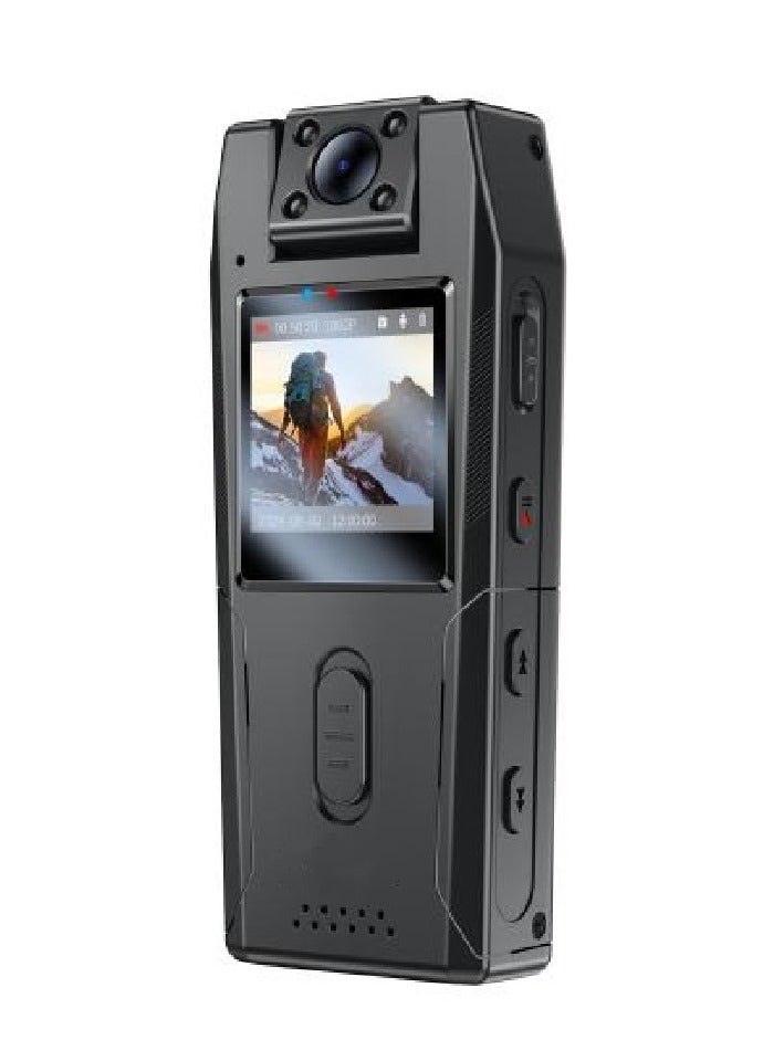 1080P Outdoor Camera with 180° Rotating Lens & 1.3" HD Screen OUTDOOR BODY CAMERA BLACK - Image 1