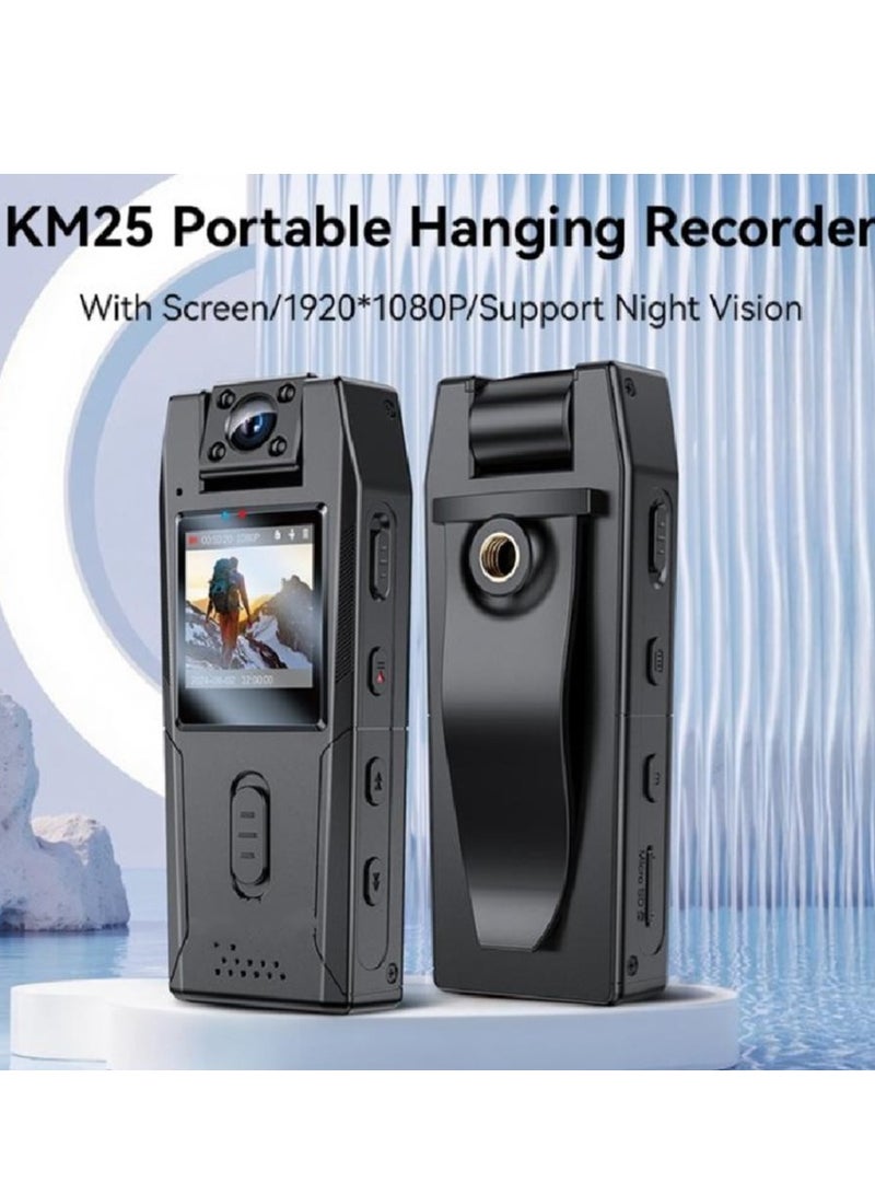 1080P Outdoor Camera with 180° Rotating Lens & 1.3" HD Screen OUTDOOR BODY CAMERA BLACK - Image 2