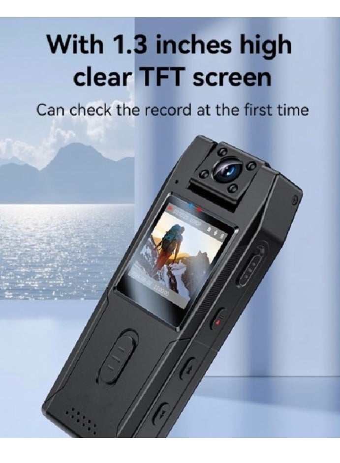 1080P Outdoor Camera with 180° Rotating Lens & 1.3" HD Screen OUTDOOR BODY CAMERA BLACK - Image 3