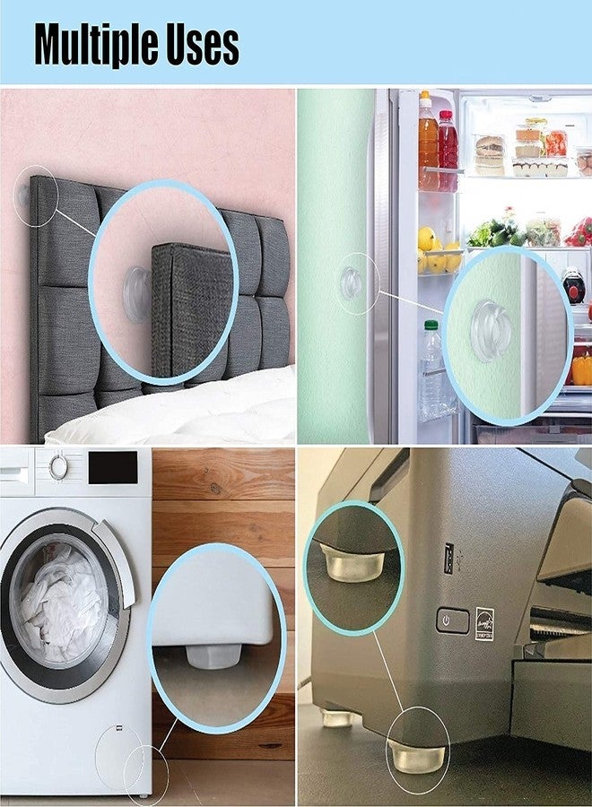 HSR Door Knob Wall Protector 6Pcs Transparent Round Silicone Door Handle Bumper for Doorknobs, Headboard, Refrigerator Door, Cabinets - Image 4