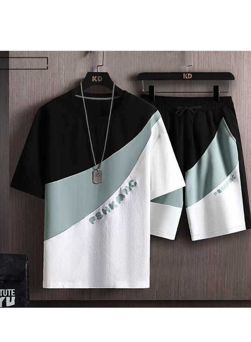 Summer suit short-sleeved T-shirt handsome trendy shorts half-sleeved top suit  - Image 2