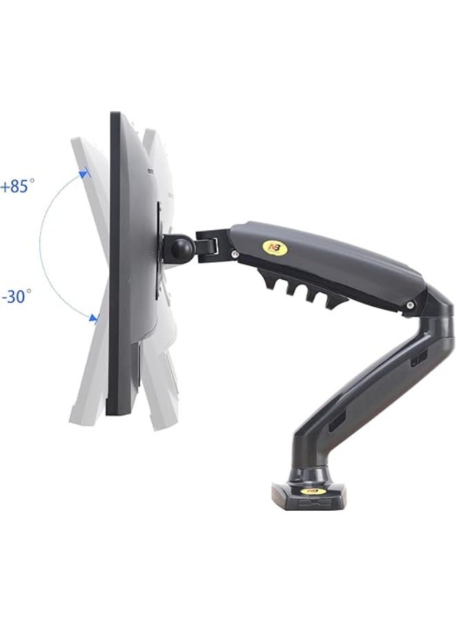 Gas spring monitor mount for 17-27 inch monitors – Supports weight from 2 to 9 kg – Full movable desk mount – Black - Image 3