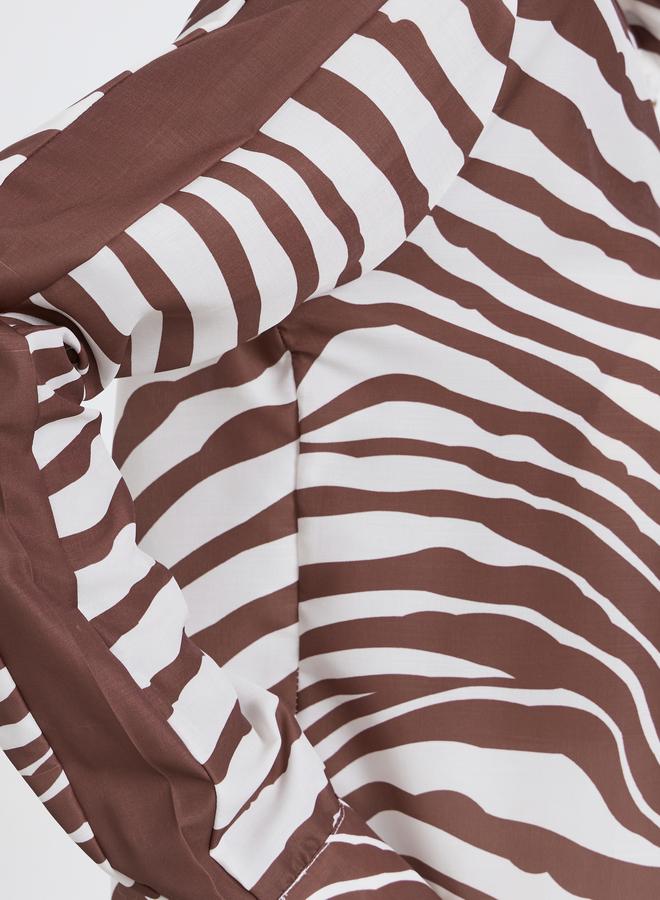 Styli Beige Zebra Print Long Sleeve Shirt - Image 4