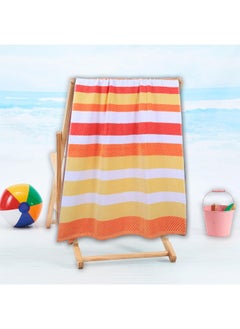 BYFT Jacquard Beach Towel (86 x 162 cm) 390 Gsm Orange Cotton  - Image 1