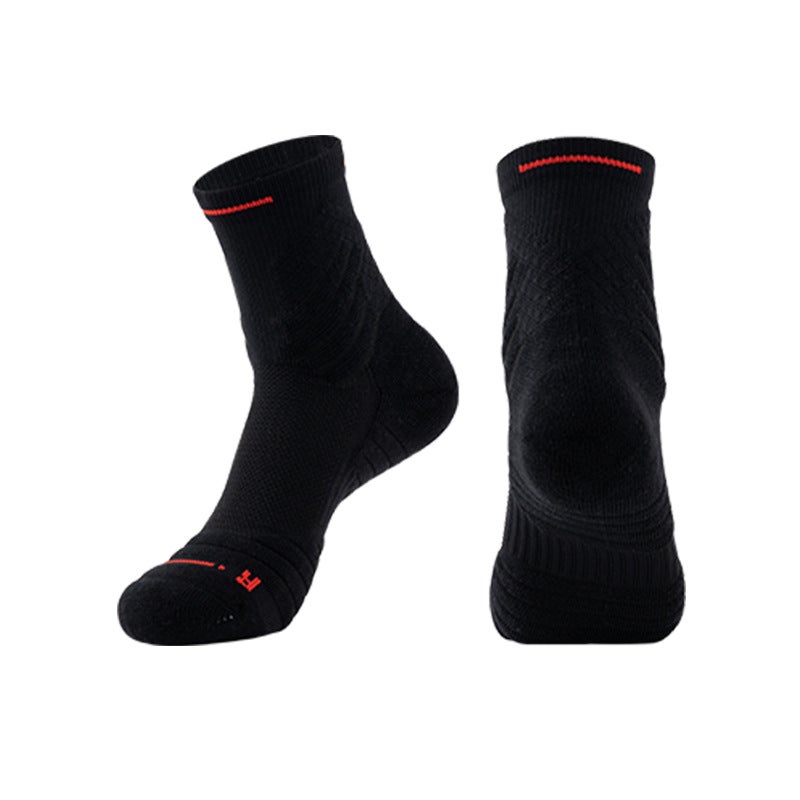 Generic Basketball socks combat professional elite running socks mens mid-length high-top thickened towel bottom bullfighting sports socks Pink - Image 3