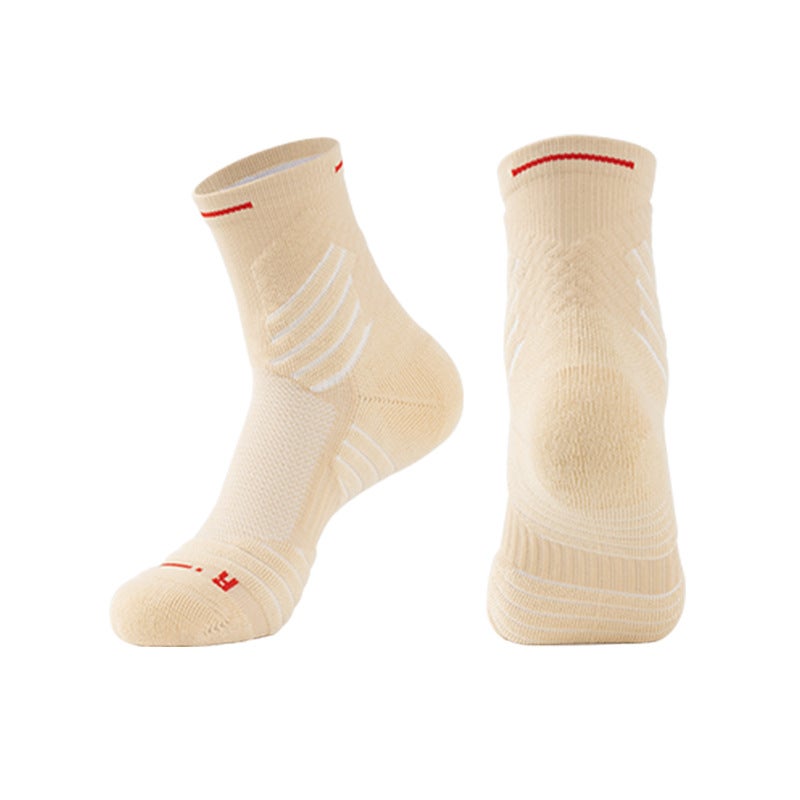 Generic Basketball socks combat professional elite running socks mens mid-length high-top thickened towel bottom bullfighting sports socks Pink - Image 5