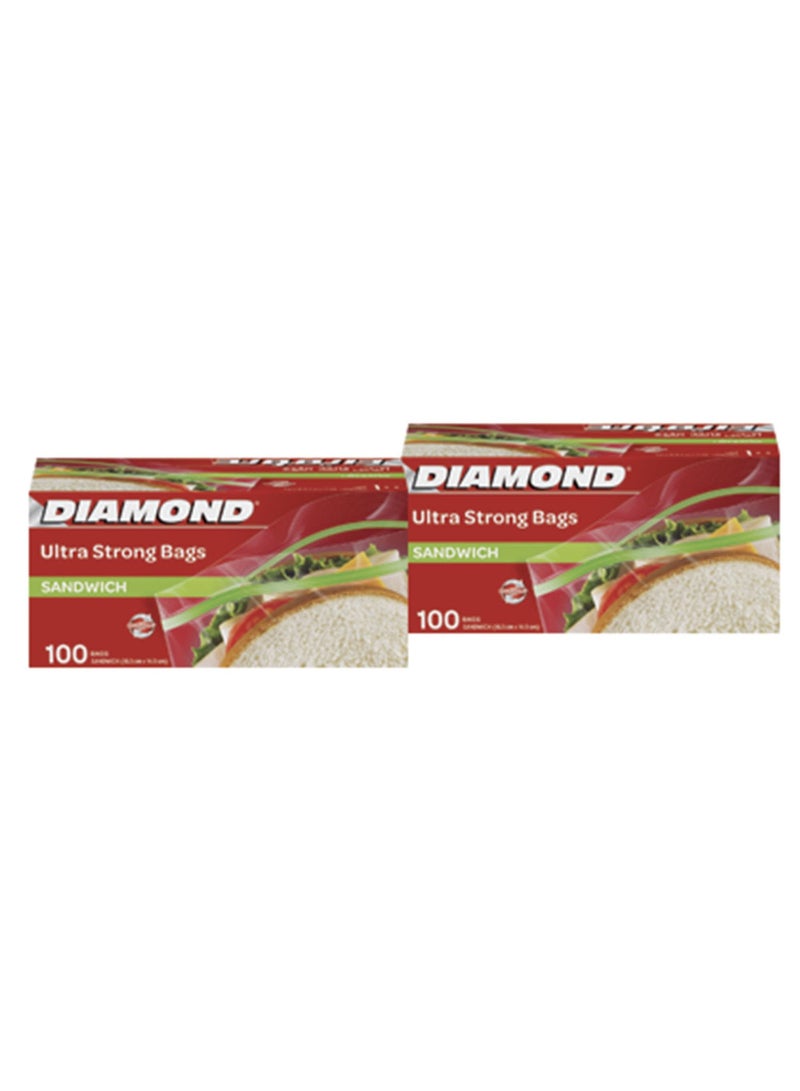 Diamond Sandwich Bags Ultra Strong 2 x 100pcs