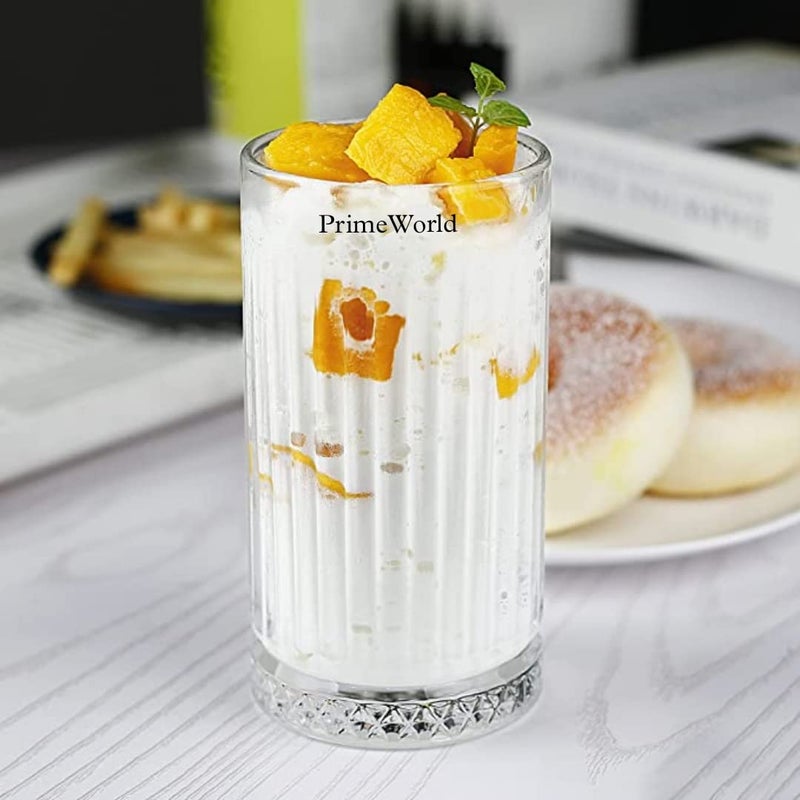 PrimeWorld European 300 Ml Iceland Highball Glasses Set of 6 Pcs - Tall Drinking Glasses for- Water, Juice, Mojito, Cocktail, Lead-Free, Perfect for Home, Restaurants and Parties, Transparent - Image 3