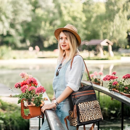 OPAGE Leather Backpack Purse for Women Fashion Tassel Ladies Shoulder Bags Designer Large Backpack Travel Bag - Image 2