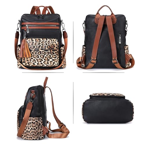 OPAGE Leather Backpack Purse for Women Fashion Tassel Ladies Shoulder Bags Designer Large Backpack Travel Bag - Image 3