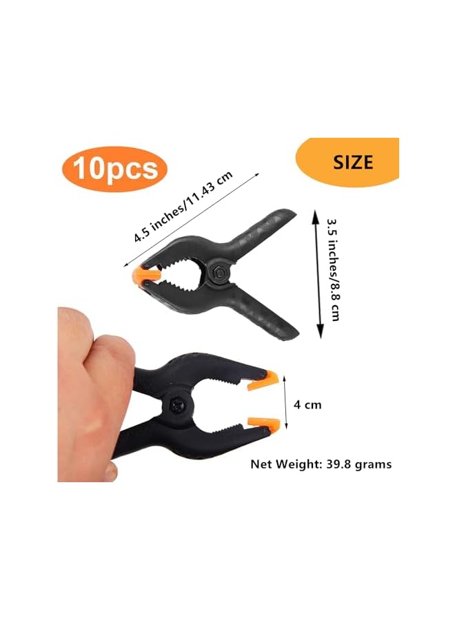 promass 10 Pack Professional Plastic Large Spring Clips, Heavy Duty Spring Clips for Crafts or Plastic Clips and Background Clips, Clips for Background Stands, Photography, Home Decoration (10) - Image 2