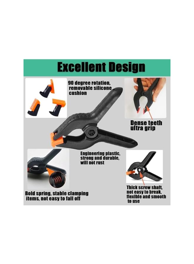 promass 10 Pack Professional Plastic Large Spring Clips, Heavy Duty Spring Clips for Crafts or Plastic Clips and Background Clips, Clips for Background Stands, Photography, Home Decoration (10) - Image 3