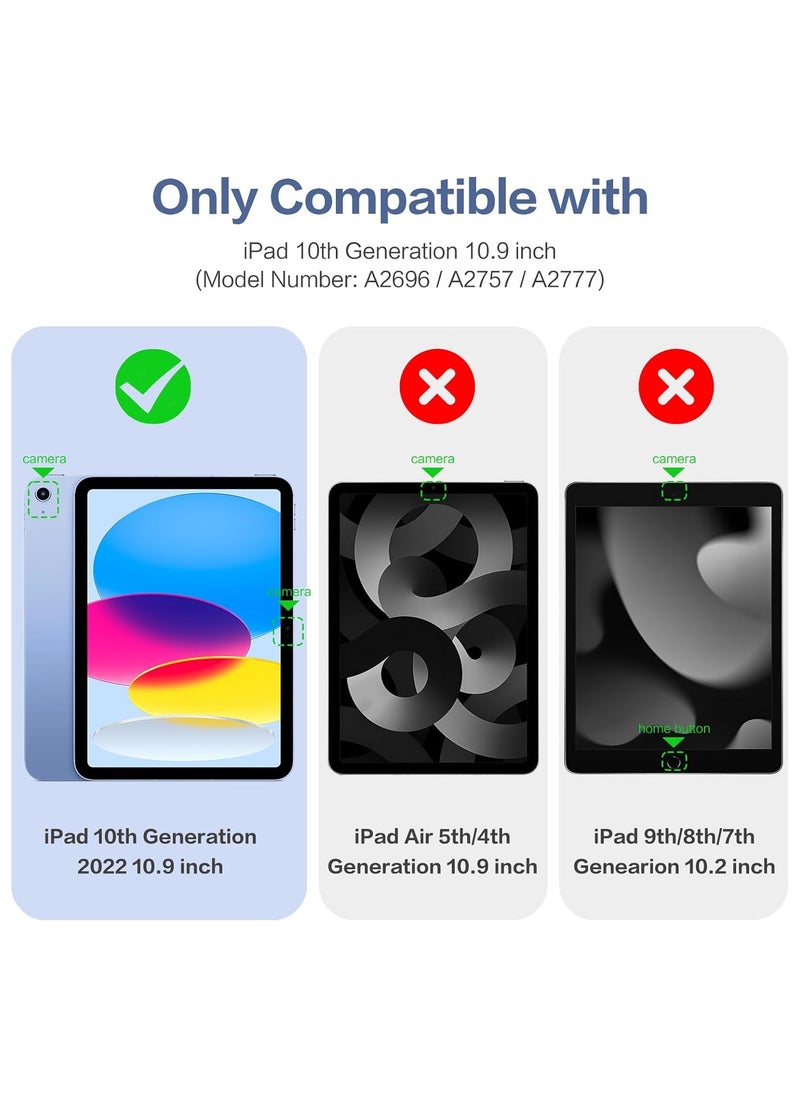 EVO Hybrid Case Compatible with iPad 10th Generation 2022 (10.9 Inch) - [Ultra Slim] Shockproof Clear Cover with Built-in Pencil Holder, Auto Wake/Sleep, dark Blue  - Image 4