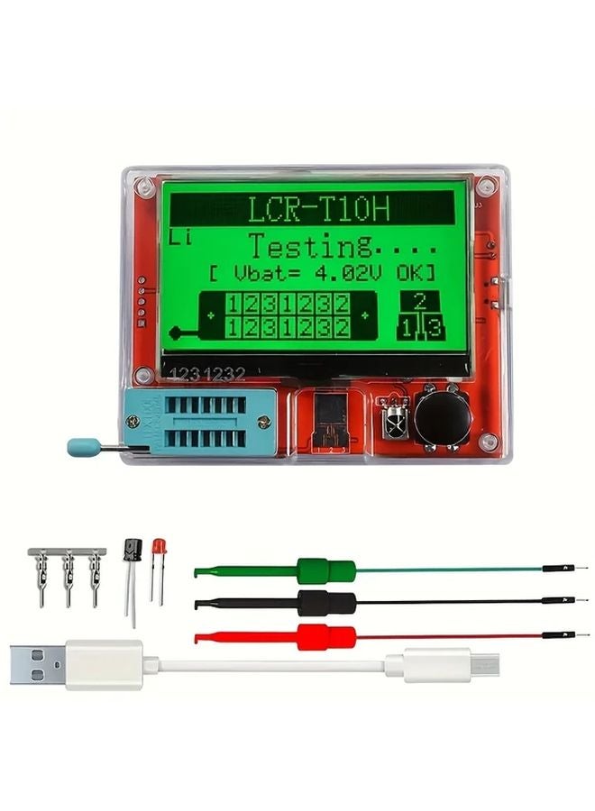 LCR T10H شاشة عرض LCD من نوع TFT مقياس متعدد لاختبار الترانزستورات والدايودات والمكثفات والمقاومات مع منفذ USB وبطارية - Image 2