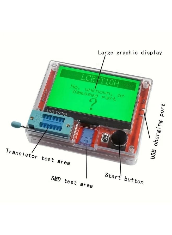 LCR T10H شاشة عرض LCD من نوع TFT مقياس متعدد لاختبار الترانزستورات والدايودات والمكثفات والمقاومات مع منفذ USB وبطارية - Image 4