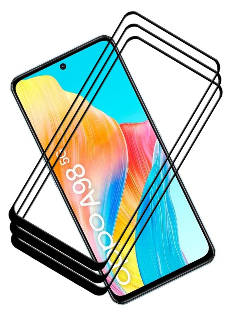 ACLIX 3 Pieces Antistatic ESD Dustproof Premium Quality High Definition Tempered Glass Screen Protector Designed For Oppo A98 - Image 1