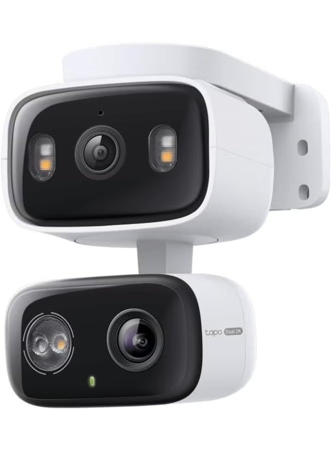 تي بي-لينك تي آي كاميرا مراقبة تابو 2K بدقة 3 ميجابكسل للاستخدام الداخلي والخارجي بعدسة مزدوجة قابلة للإمالة والتحريك - زاوية رؤية واسعة 125 درجة + عدسة تقريب 6 مم، دوران 360 درجة، كشف مجاني للأشخاص والمركبات، تخزين على بطاقة SD/سحابي، متوافقة مع أليكسا وجوجل هوم - كاميرا هجينة مزدوجة - Image 1