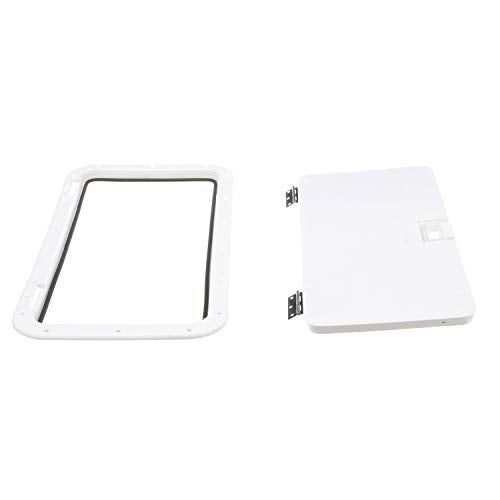 Seachoice Handle Hatch, Arctic White, 10 in. X 20 in., Stainless Steel Hinge - Image 2