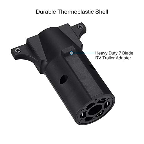 Miady Trailer Wiring Adapter, Heavy Duty Weatherproof 7 RV Blade to 4 Flat Trailers Light Connector Plug - Image 2