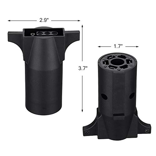 Miady Trailer Wiring Adapter, Heavy Duty Weatherproof 7 RV Blade to 4 Flat Trailers Light Connector Plug - Image 5