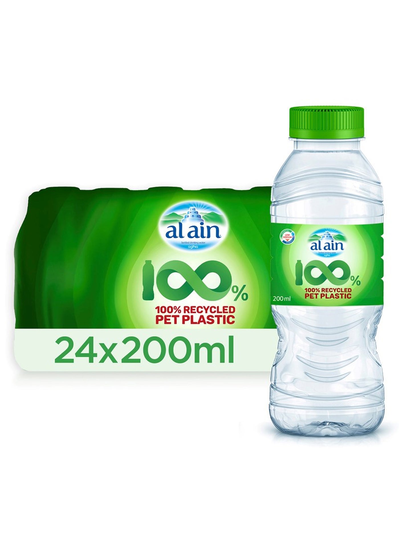 Al Ain Recycled PET Bottled Water (rPET) 24x200ml