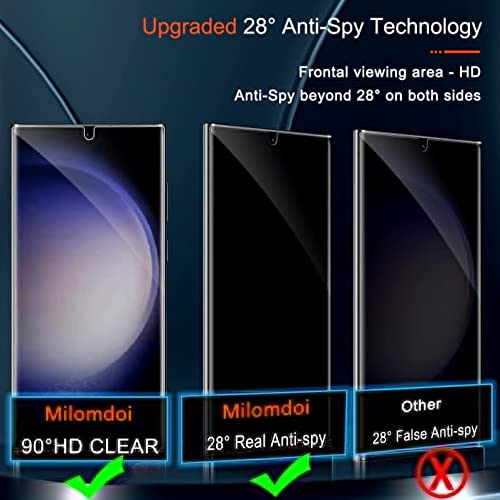 Milomdoi [2+3Pack] For Samsung Galaxy S23 Ultra Privacy Screen Protector [Not Glass] Accessories 2 Pack Film Privacy Screen For Samsung S23 Ultra 5G With 3 Pack Tempered Glass camera lens protector - Image 3