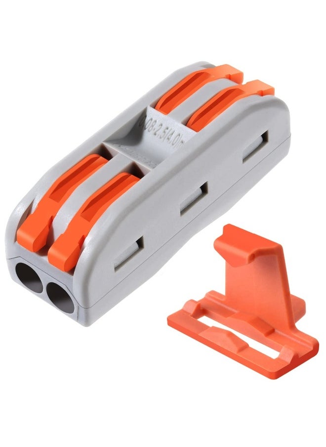 Topleo 50PCS Conductor Compact Connectors Lever Wire Nut Electrical Connectors with Fixed Base for 2 Circuit Inline Splices 28-12 AWG  - Image 1