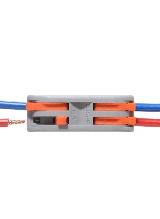 Topleo 50PCS Conductor Compact Connectors Lever Wire Nut Electrical Connectors with Fixed Base for 2 Circuit Inline Splices 28-12 AWG  - Image 3