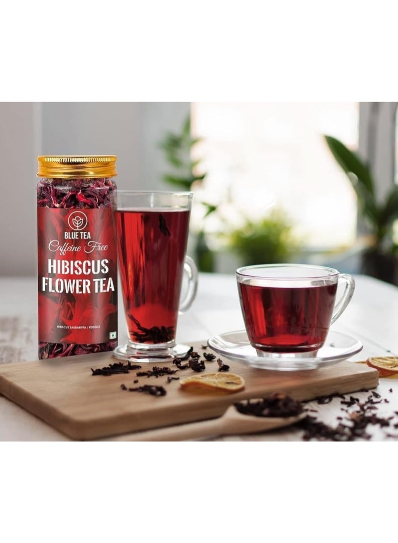 الشاي الأزرق شاي الكركديه 50 جرام | 50 كوب | شاي تعزيز نضارة البشرة | نكهة منعشة | شاي أعشاب من الزهور | خالي من الكافيين | غير معدل وراثيًا | ظهرت على خزان القرش | جرة الحيوانات الأليفة - Image 5