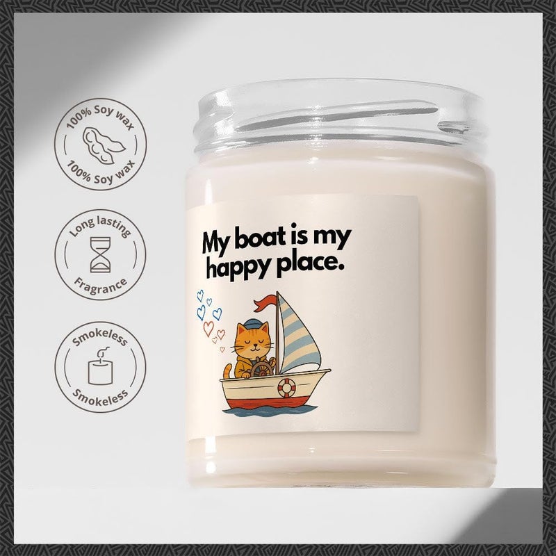 Makester Boat Owner Gift - Luxury Soy Wax Candle - Vanilla, Jasmine, Sugared Almond - Makester - Image 2